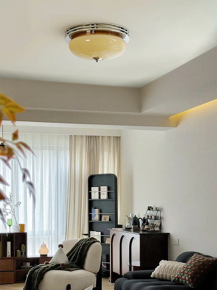 Bauhaus Glass Ceiling Lamps French Style Retro Balcony Bedroom Living Study Room Corridor Porch Home Decor Lighting Fixtures