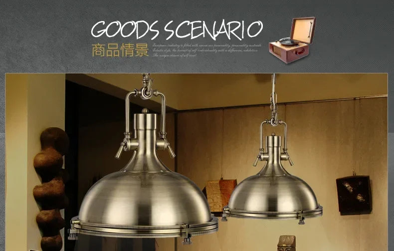 American Retro Industrial Home Decor Chandelier Metal Living Room Loft Kitchen Bar Eye Protection Pendant Lighting Fixtures LED