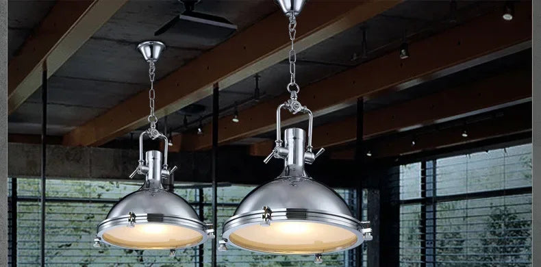 American Retro Industrial Home Decor Chandelier Metal Living Room Loft Kitchen Bar Eye Protection Pendant Lighting Fixtures LED