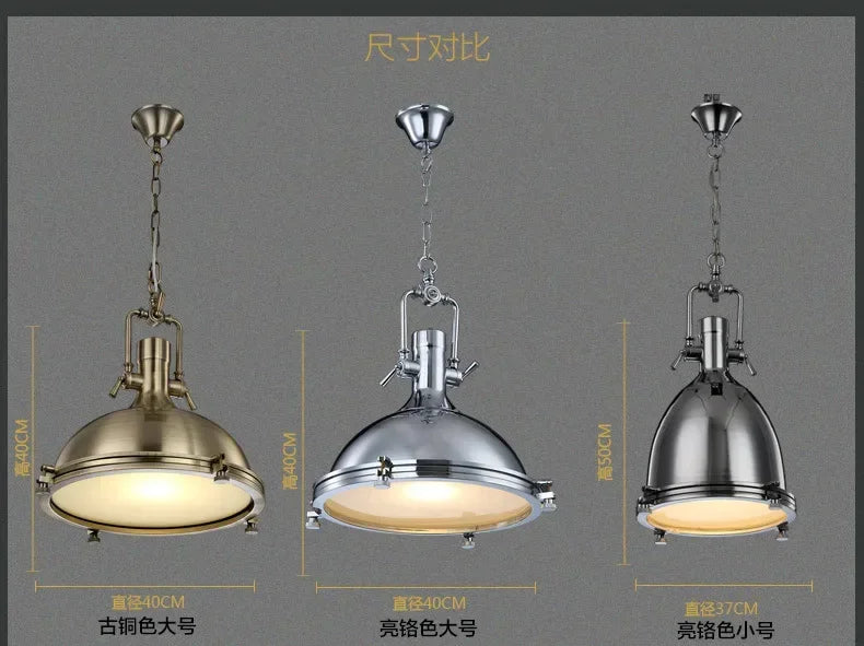 American Retro Industrial Home Decor Chandelier Metal Living Room Loft Kitchen Bar Eye Protection Pendant Lighting Fixtures LED