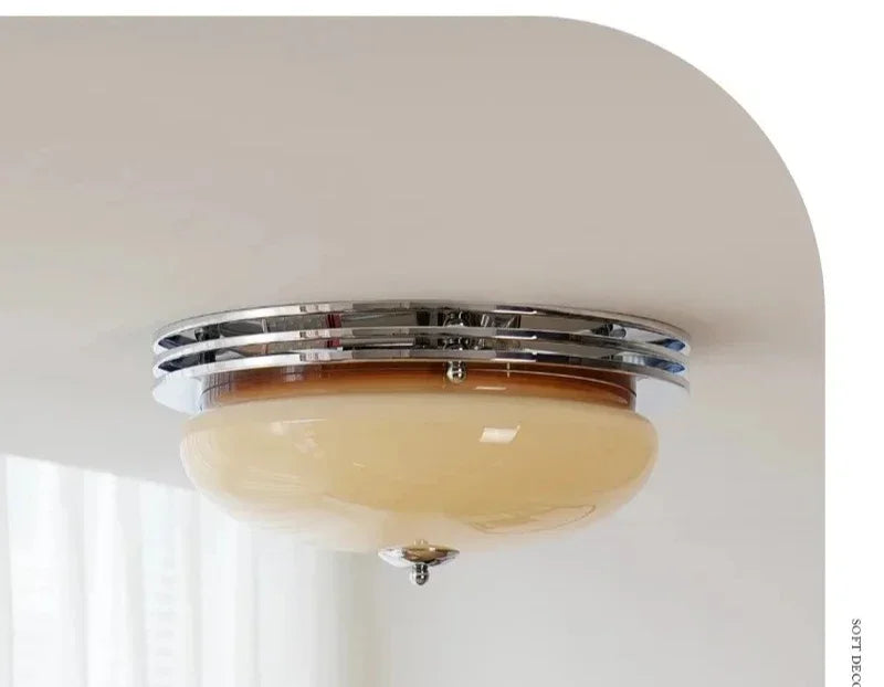 Bauhaus Glass Ceiling Lamps French Style Retro Balcony Bedroom Living Study Room Corridor Porch Home Decor Lighting Fixtures