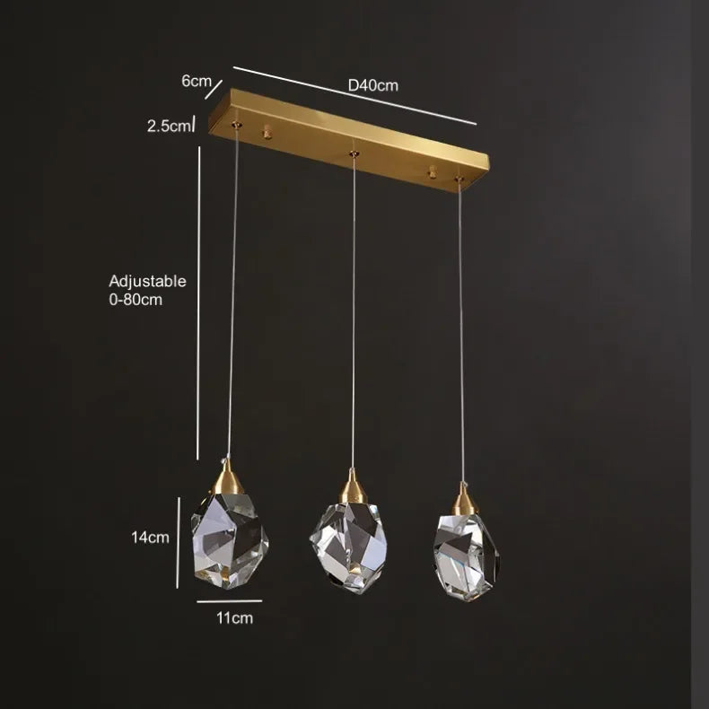 1-3-5 Head Pendant with Big Crystal Ball for Bedroom Living Home Decor Glod Base Chandelier Nordic LED Lighting Interior Lamp
