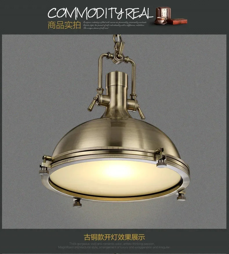American Retro Industrial Home Decor Chandelier Metal Living Room Loft Kitchen Bar Eye Protection Pendant Lighting Fixtures LED