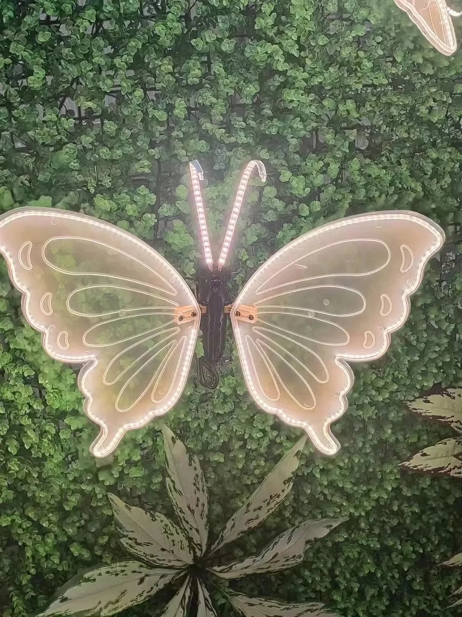2 pieces of LED outdoor simulation dynamic static butterfly lights holiday party decorations home decor
