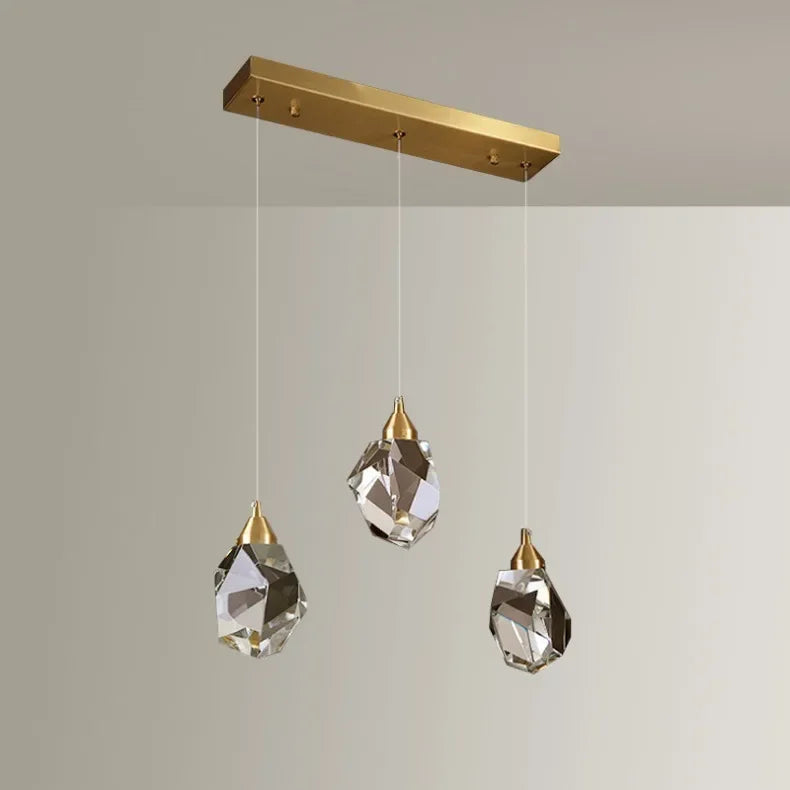 1-3-5 Head Pendant with Big Crystal Ball for Bedroom Living Home Decor Glod Base Chandelier Nordic LED Lighting Interior Lamp