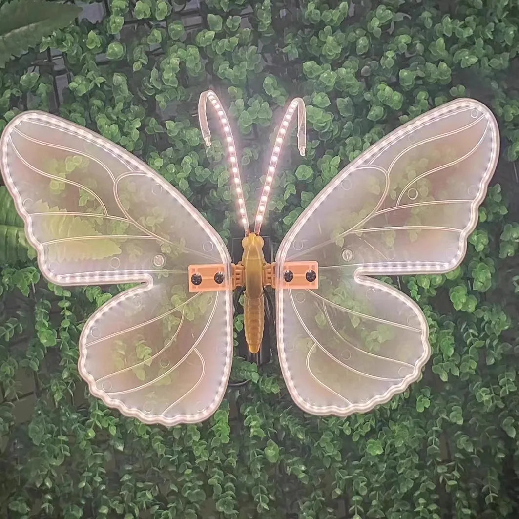 2 pieces of LED outdoor simulation dynamic static butterfly lights holiday party decorations home decor
