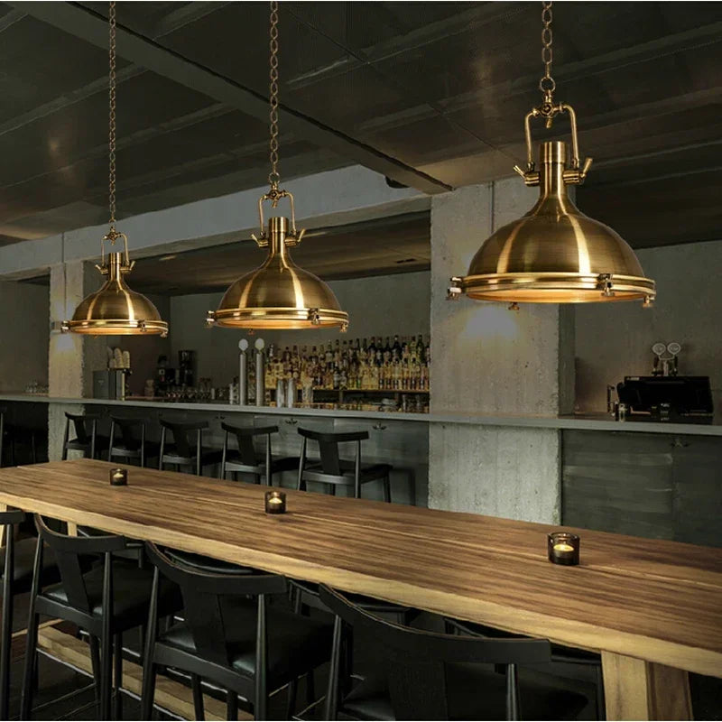 American Retro Industrial Home Decor Chandelier Metal Living Room Loft Kitchen Bar Eye Protection Pendant Lighting Fixtures LED