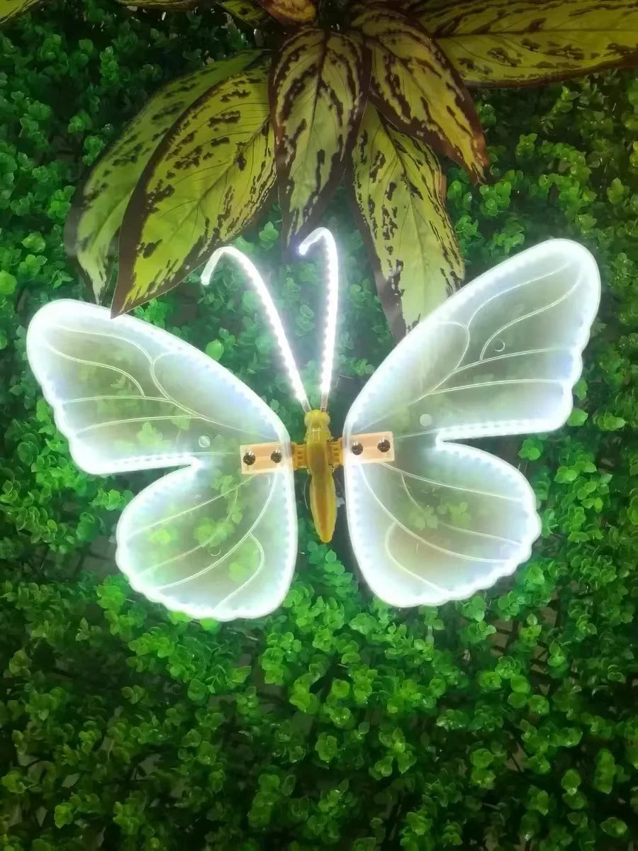 2 pieces of LED outdoor simulation dynamic static butterfly lights holiday party decorations home decor