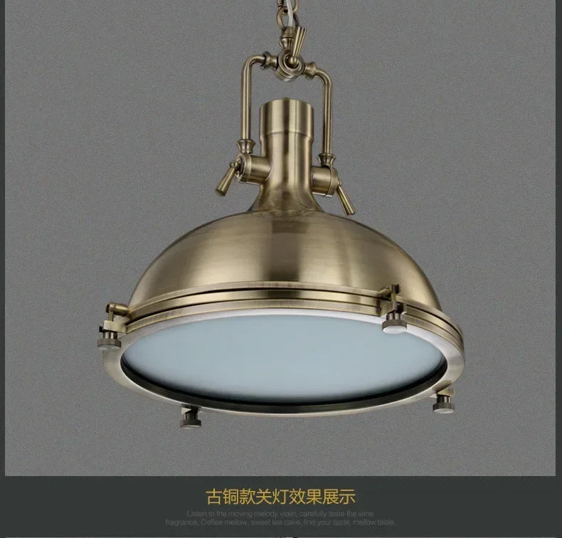 American Retro Industrial Home Decor Chandelier Metal Living Room Loft Kitchen Bar Eye Protection Pendant Lighting Fixtures LED