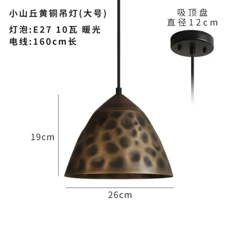 American Vintage Walnut Copper Pendant Light LED E27 Home Decor Loft Kitchen Light Fixtures Dining Room Restaurant Bedside Store