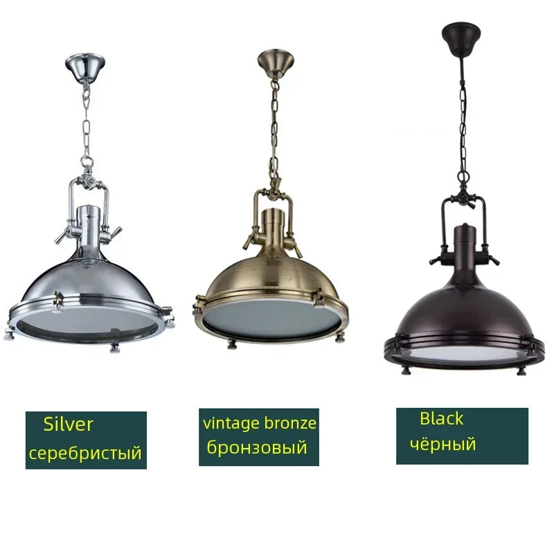 American Retro Industrial Home Decor Chandelier Metal Living Room Loft Kitchen Bar Eye Protection Pendant Lighting Fixtures LED