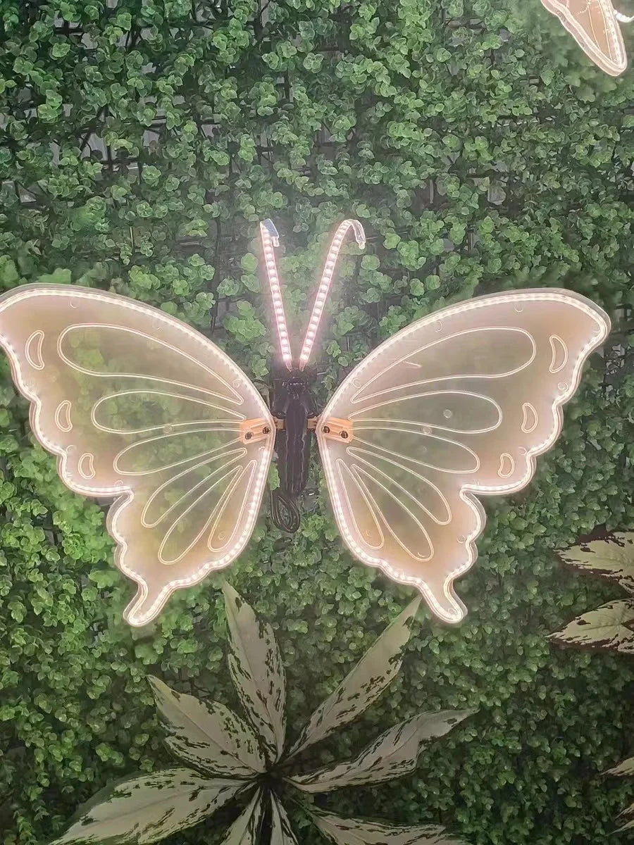 2 pieces of LED outdoor simulation dynamic static butterfly lights holiday party decorations home decor