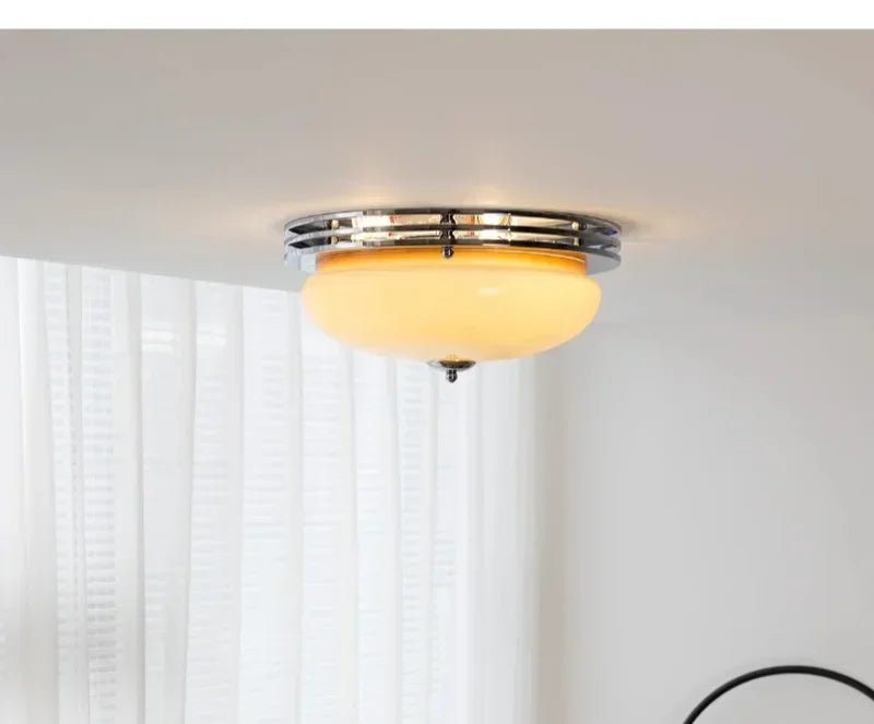 Bauhaus Glass Ceiling Lamps French Style Retro Balcony Bedroom Living Study Room Corridor Porch Home Decor Lighting Fixtures