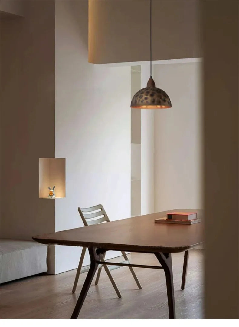 American Vintage Walnut Copper Pendant Light LED E27 Home Decor Loft Kitchen Light Fixtures Dining Room Restaurant Bedside Store