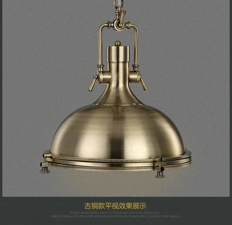 American Retro Industrial Home Decor Chandelier Metal Living Room Loft Kitchen Bar Eye Protection Pendant Lighting Fixtures LED