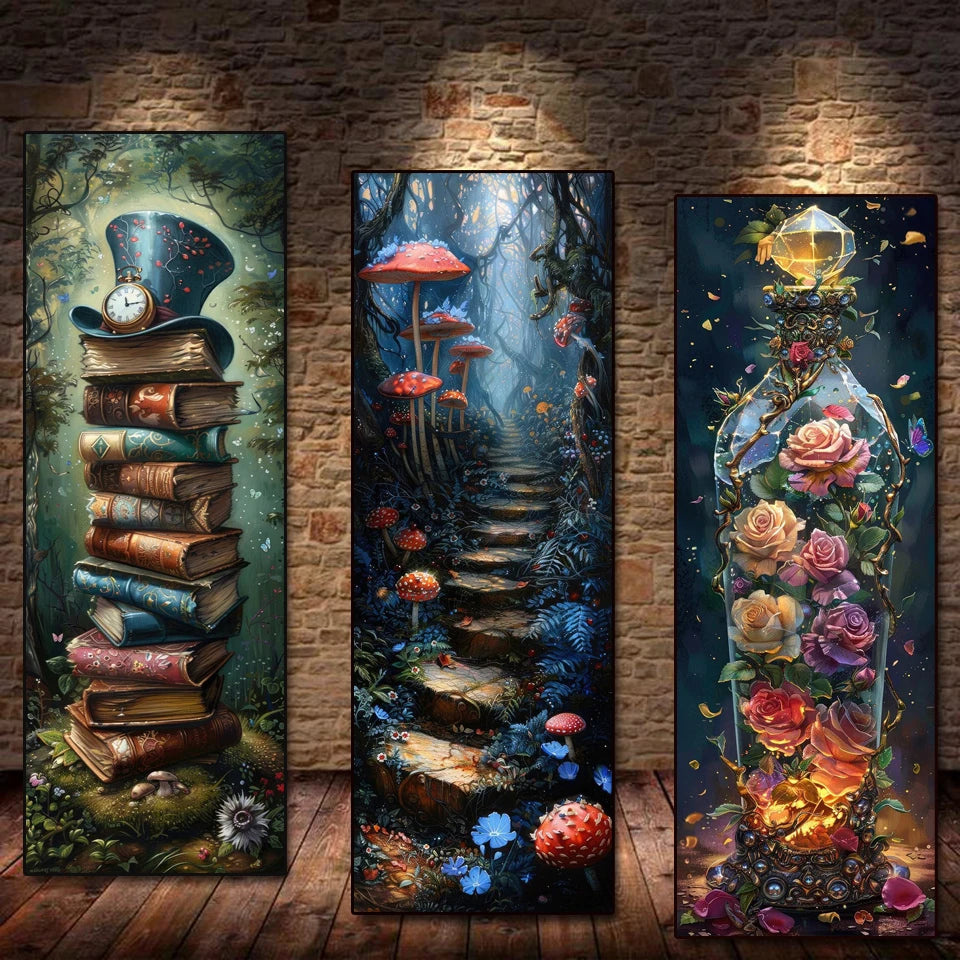 2025 Diamond Embroidery DIY Dream Wonderland Book Diamond Painting Art 5D Square Rhinestone Mosaic Cross Stitch Rose Home Decor