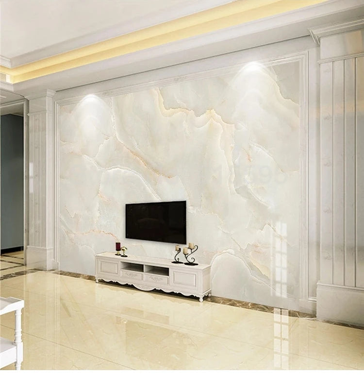 Custom 3D Photo Mural Wallpaper Beige Marble Pattern Papier Peint Modern Living Room Sofa TV Background Wall Papers Home Decor