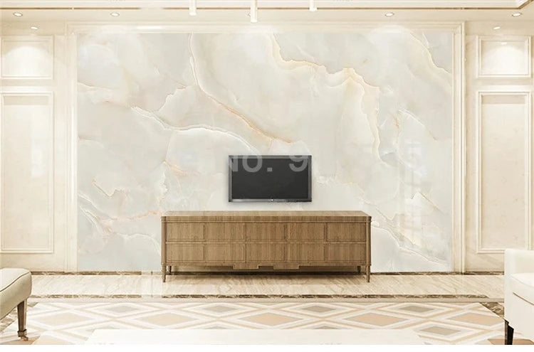 Custom 3D Photo Mural Wallpaper Beige Marble Pattern Papier Peint Modern Living Room Sofa TV Background Wall Papers Home Decor