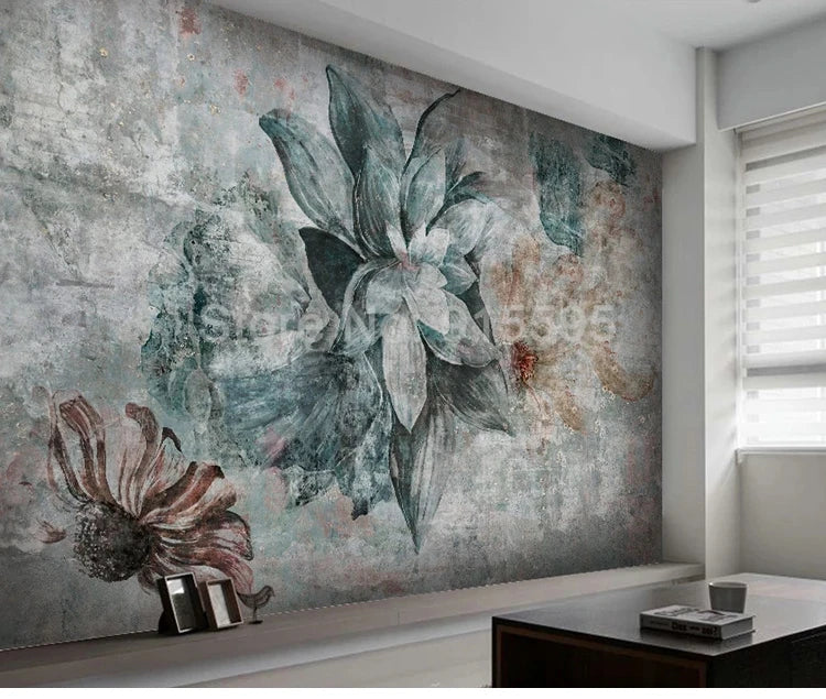 Custom 3D Photo Wallpaper Nordic Vintage Flower Bedroom Dining Room Kitchen Backdrop Mural Home Decor Wallpapers For Living Room