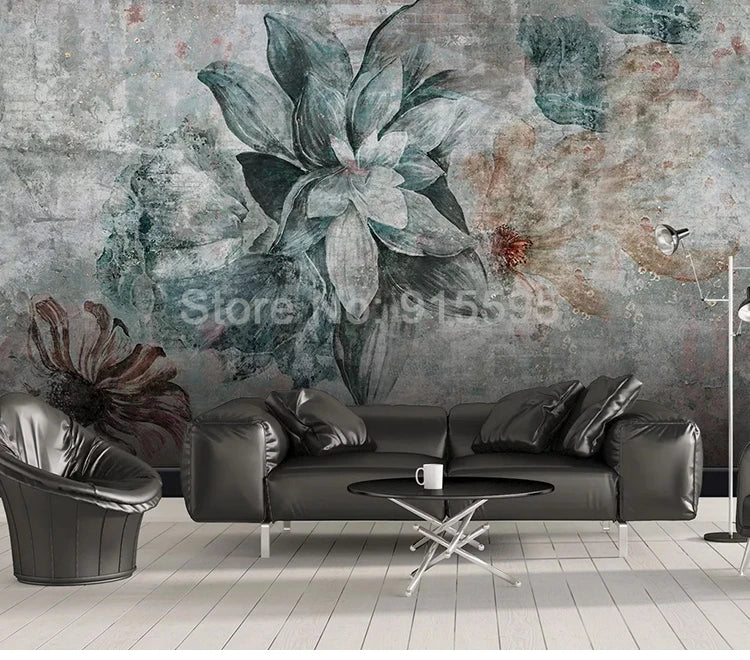 Custom 3D Photo Wallpaper Nordic Vintage Flower Bedroom Dining Room Kitchen Backdrop Mural Home Decor Wallpapers For Living Room