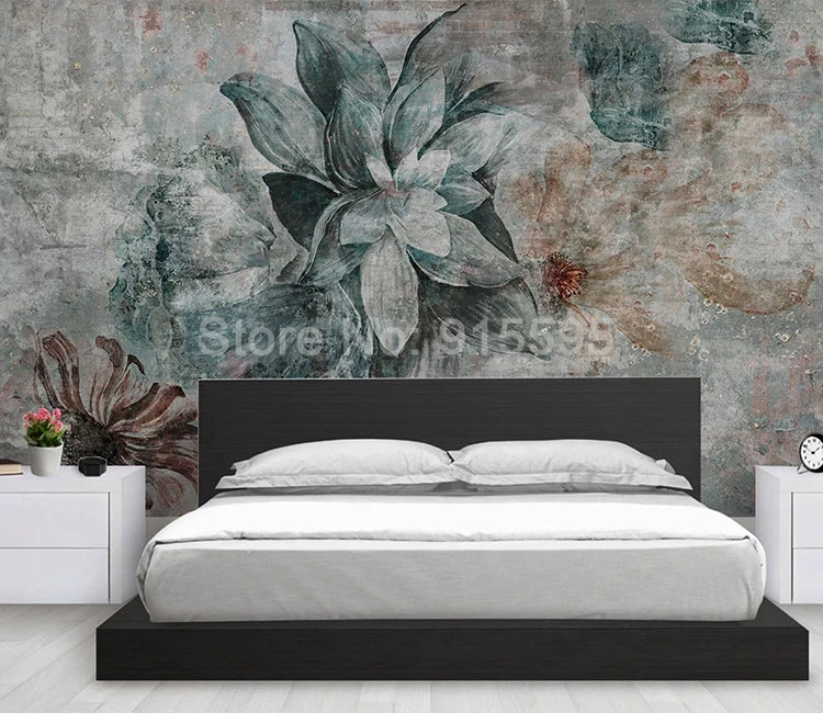 Custom 3D Photo Wallpaper Nordic Vintage Flower Bedroom Dining Room Kitchen Backdrop Mural Home Decor Wallpapers For Living Room