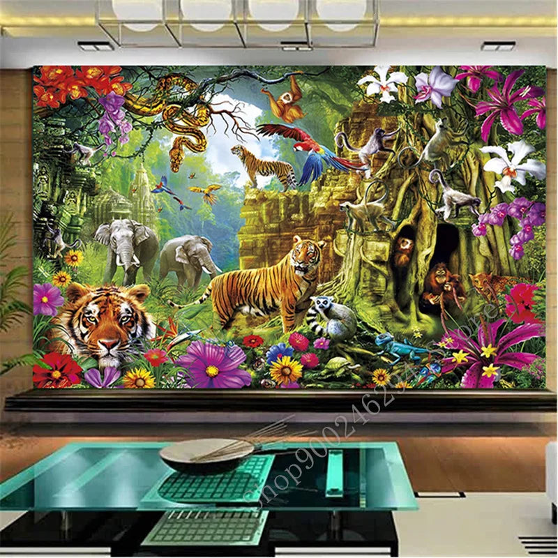 Big Size Diamond Painting 5D Animal World Tiger Elephant Diamond Embroidery Painting DIY Mosaic Gift Home Decor FF2748