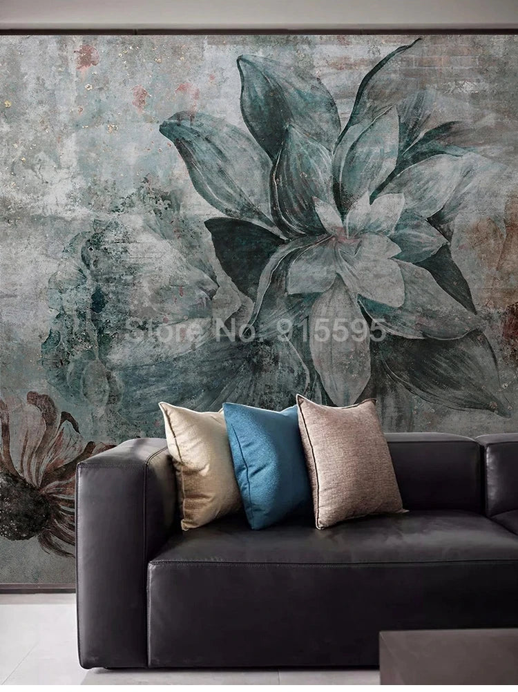 Custom 3D Photo Wallpaper Nordic Vintage Flower Bedroom Dining Room Kitchen Backdrop Mural Home Decor Wallpapers For Living Room