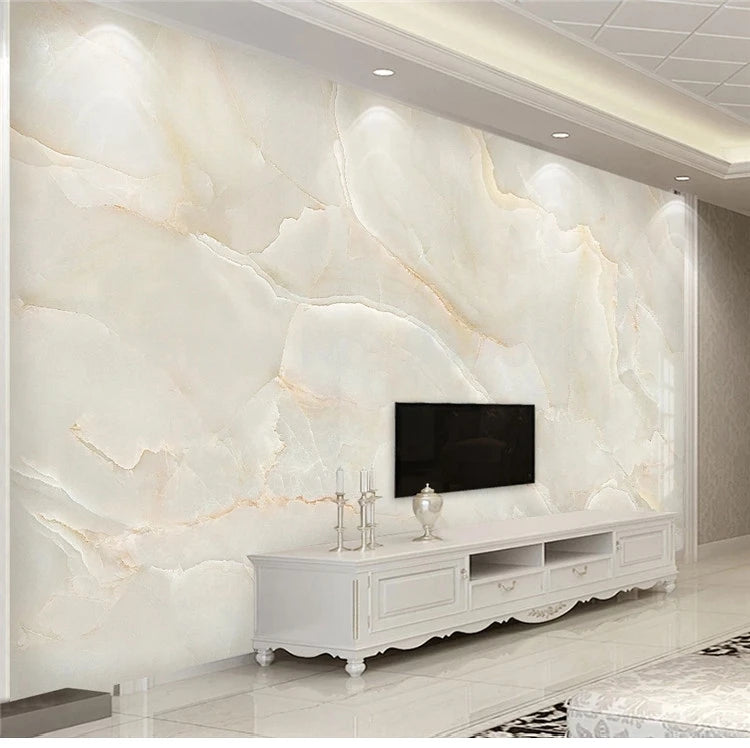 Custom 3D Photo Mural Wallpaper Beige Marble Pattern Papier Peint Modern Living Room Sofa TV Background Wall Papers Home Decor