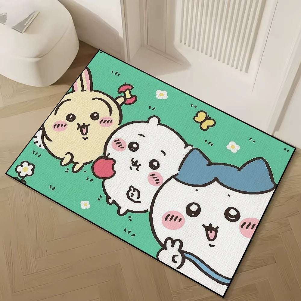 Chiikawas small carpet Rug kawaii Carpet Cartoon Home Decor Bedroom Mat Hallway Balcony Carpet Entrance Doormat Decoration