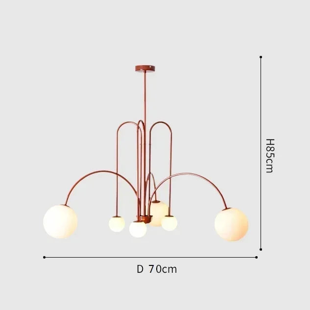 Geometric Modern LED Ceiling Chandeliers Danish Design Simple Glass Ball Hanging Lamps for Living Dining Room Home Decor