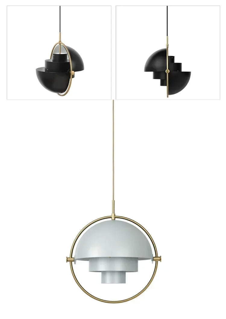 Danish Designer Deformable Iron Pendant Light Gold Hanging Led Lamp for Dining Room Kitchen Light Home Decor Lighting Fixtures