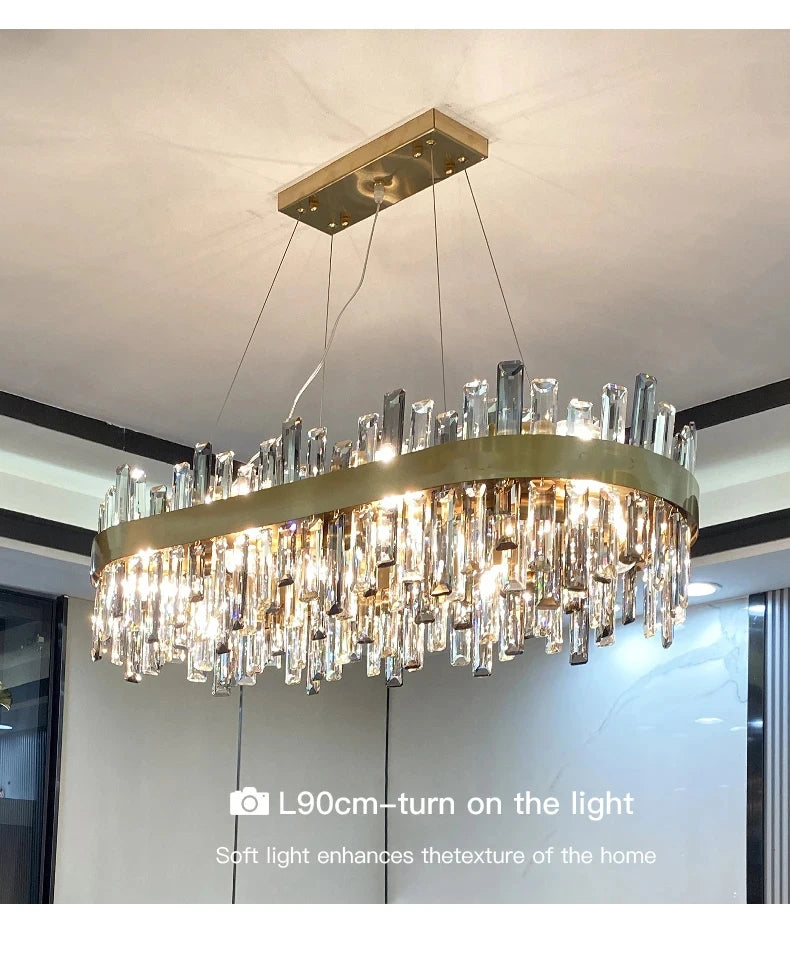 Crystal Chandeliers Luxury Dining Room Pendant Lights Living Room Lamp Modern Home Decor lustre Dining Table Hanging Fixtures