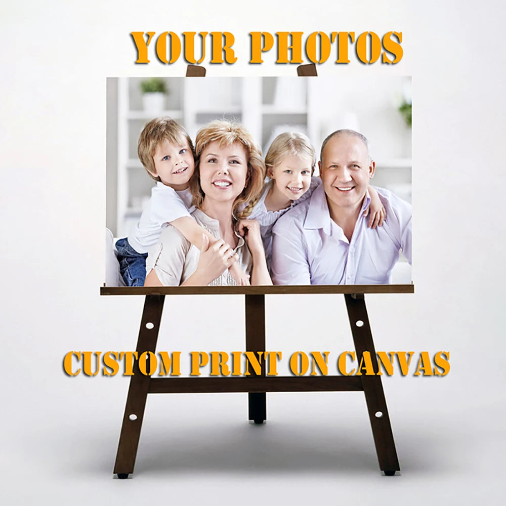 Family Photo Canvas Painting Pet Photo Decorative Painting Custom Living Room Wall Art Poster Modern Home Decor Aesthetic Gift