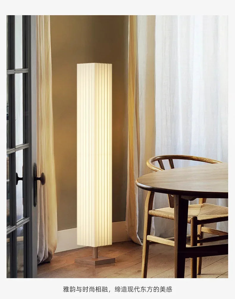 Fabric Led Floor Lights for Living Room Sofa Side Decorative Wood Standing Lamps Light Bedroom Bedside Light Home Decor