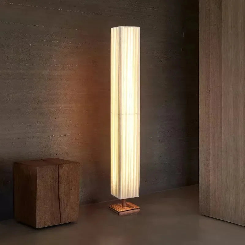 Fabric Led Floor Lights for Living Room Sofa Side Decorative Wood Standing Lamps Light Bedroom Bedside Light Home Decor