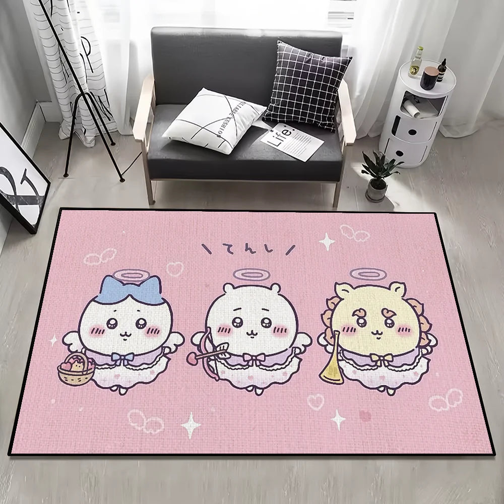 Chiikawas small carpet Rug kawaii Carpet Cartoon Home Decor Bedroom Mat Hallway Balcony Carpet Entrance Doormat Decoration