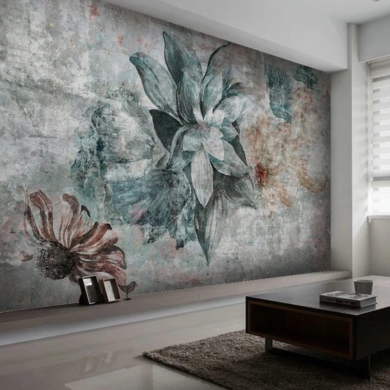 Custom 3D Photo Wallpaper Nordic Vintage Flower Bedroom Dining Room Kitchen Backdrop Mural Home Decor Wallpapers For Living Room