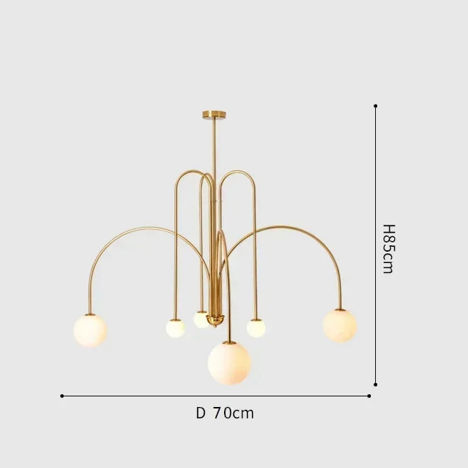 Geometric Modern LED Ceiling Chandeliers Danish Design Simple Glass Ball Hanging Lamps for Living Dining Room Home Decor