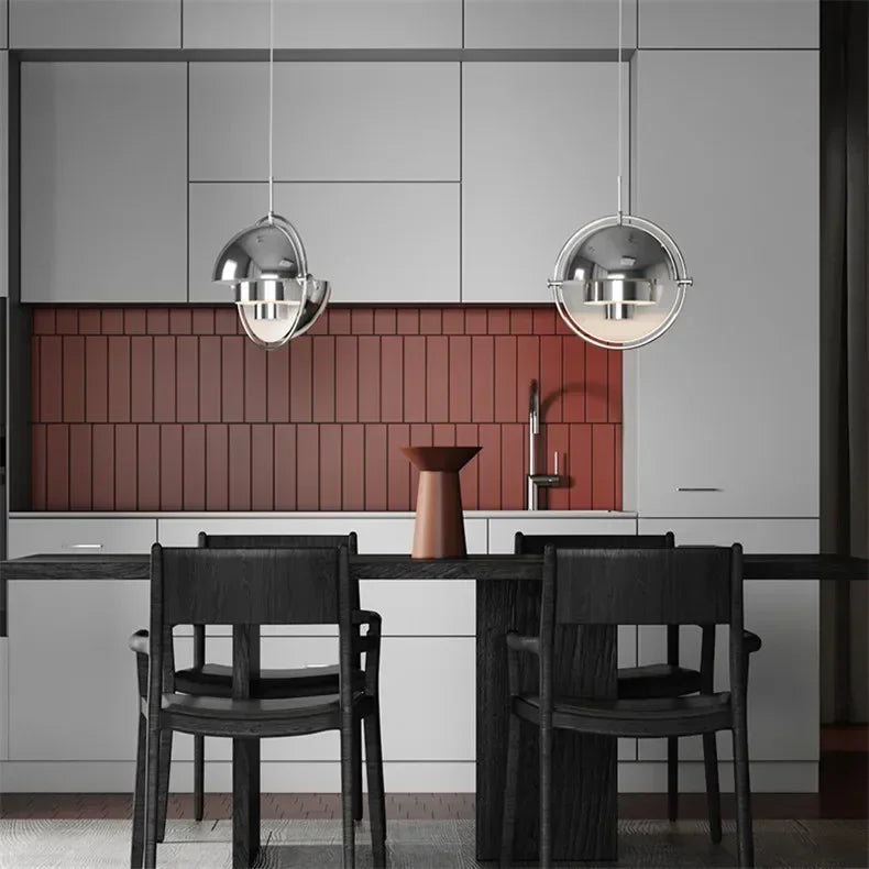 Danish Designer Deformable Iron Pendant Light Gold Hanging Led Lamp for Dining Room Kitchen Light Home Decor Lighting Fixtures