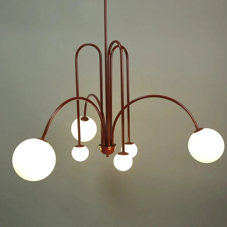 Geometric Modern LED Ceiling Chandeliers Danish Design Simple Glass Ball Hanging Lamps for Living Dining Room Home Decor