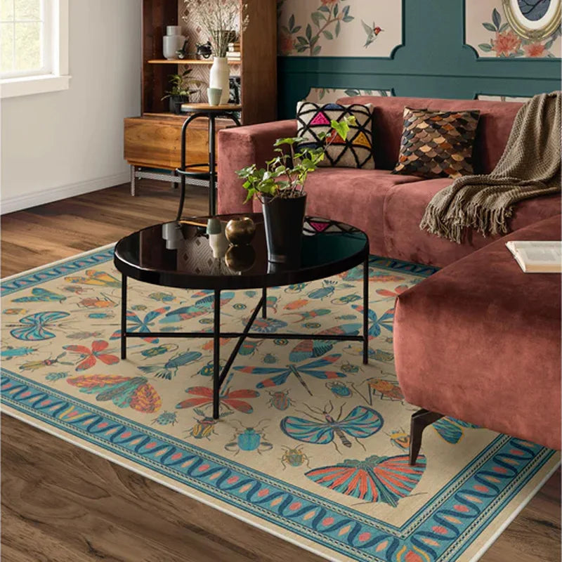 Carpet for Living Room Decoration Vintage Rug Bedroom Soft Machine Washable Non-slip Floor Mat Home Decor Ковер Для Гостиной