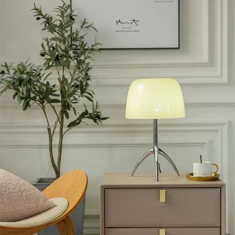 Bauhaus Light Luxury Designer Desk Lamp Reading  LED Table Light Glass Lampshade Home Decor Bedroom Living Room Bedside Lighting