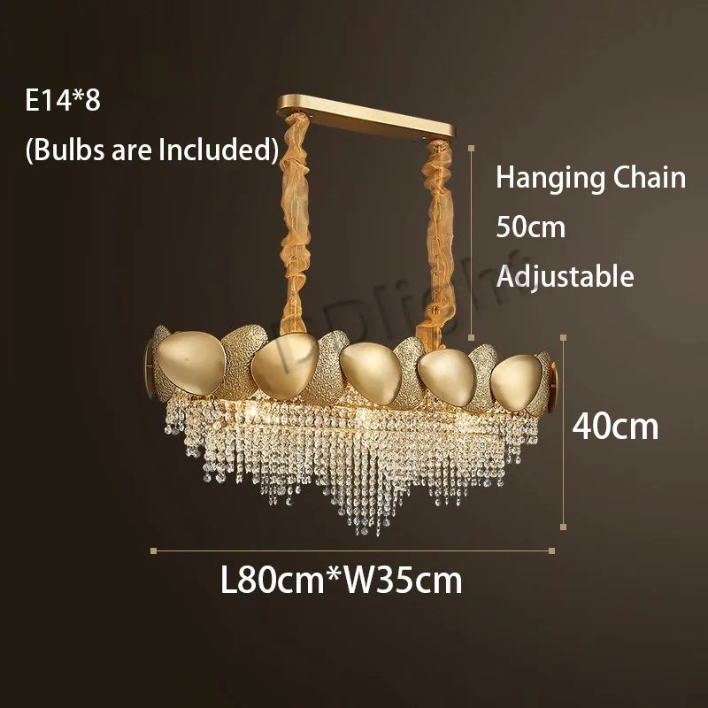 Dimmable LED Pendant Light 2023 Lustres Crystal Tassles Ceiling Chandelier Modern Luxury Hanging Lamp Home Decor for Living Room
