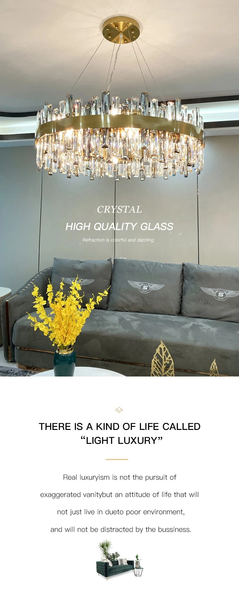Crystal Chandeliers Luxury Dining Room Pendant Lights Living Room Lamp Modern Home Decor lustre Dining Table Hanging Fixtures