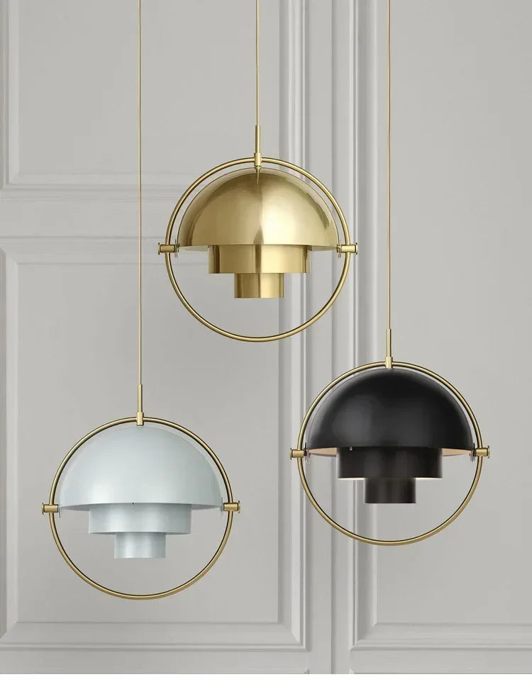 Danish Designer Deformable Iron Pendant Light Gold Hanging Led Lamp for Dining Room Kitchen Light Home Decor Lighting Fixtures
