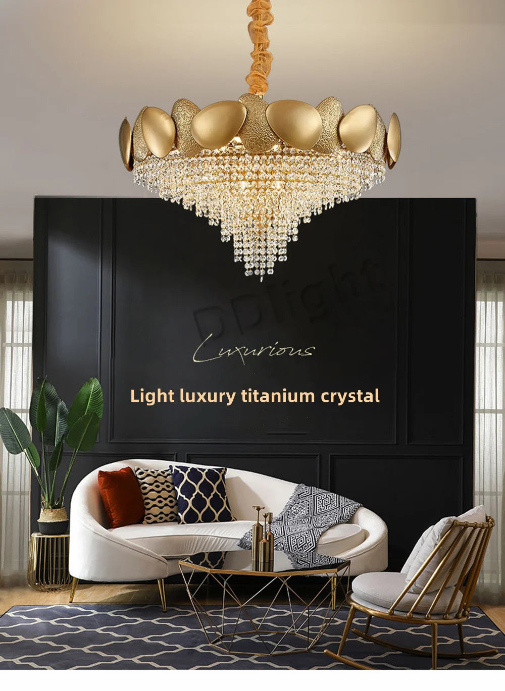 Dimmable LED Pendant Light 2023 Lustres Crystal Tassles Ceiling Chandelier Modern Luxury Hanging Lamp Home Decor for Living Room