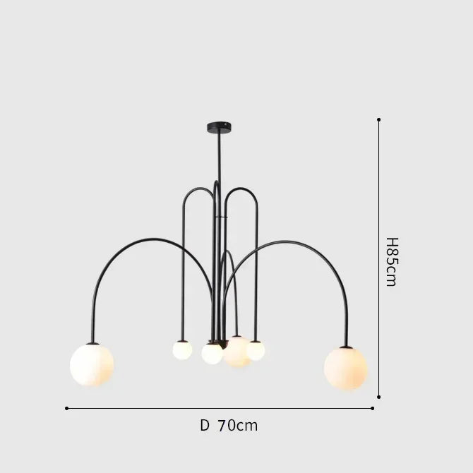 Geometric Modern LED Ceiling Chandeliers Danish Design Simple Glass Ball Hanging Lamps for Living Dining Room Home Decor