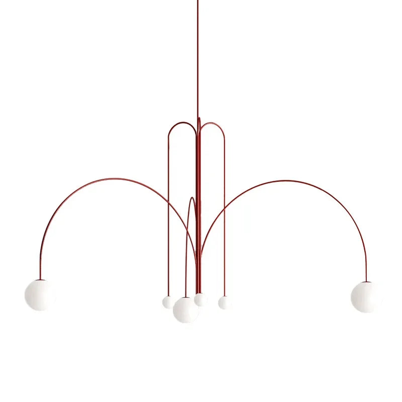 Geometric Modern LED Ceiling Chandeliers Danish Design Simple Glass Ball Hanging Lamps for Living Dining Room Home Decor