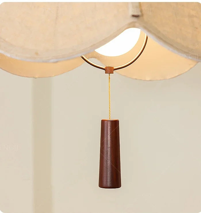 Chinese Style Wood E27 Led Fabric Pendant Lights Dining Room Drop Chandelier Home Decor Led Lamparas Bedroom Luminarias