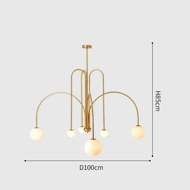 Geometric Modern LED Ceiling Chandeliers Danish Design Simple Glass Ball Hanging Lamps for Living Dining Room Home Decor